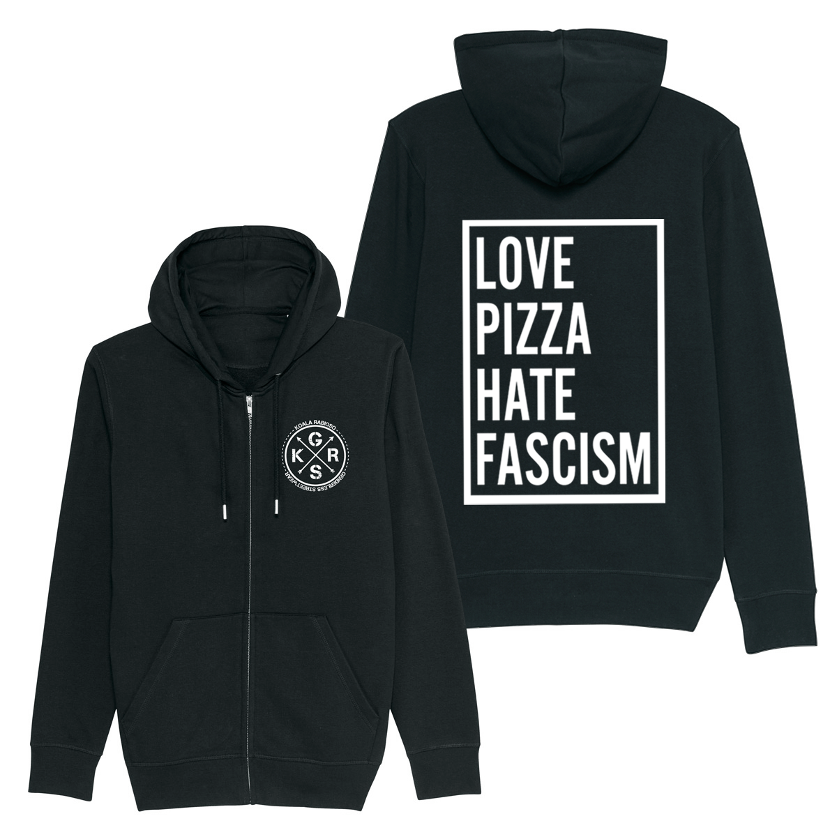 Sudadera "Love Pizza Hate Fascism"