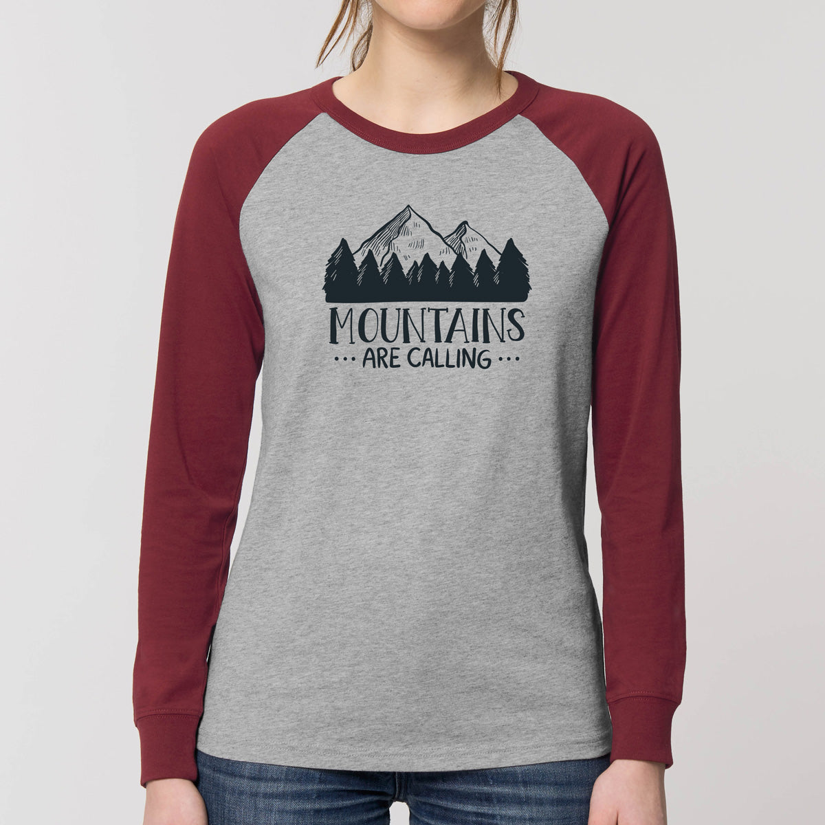 Camiseta baseball "Mountains are calling"