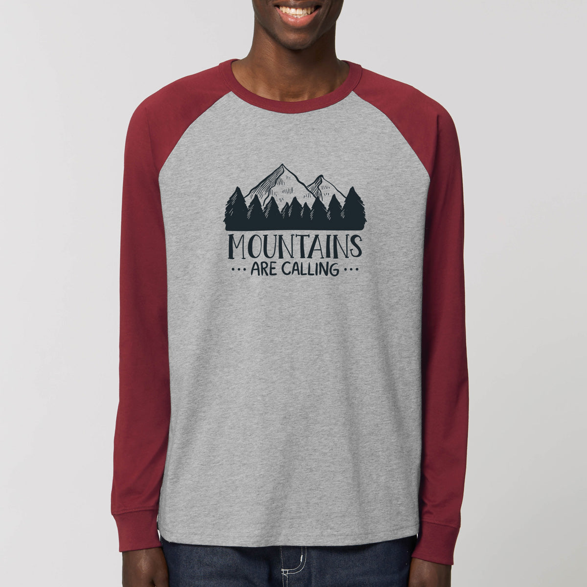 Camiseta baseball "Mountains are calling"