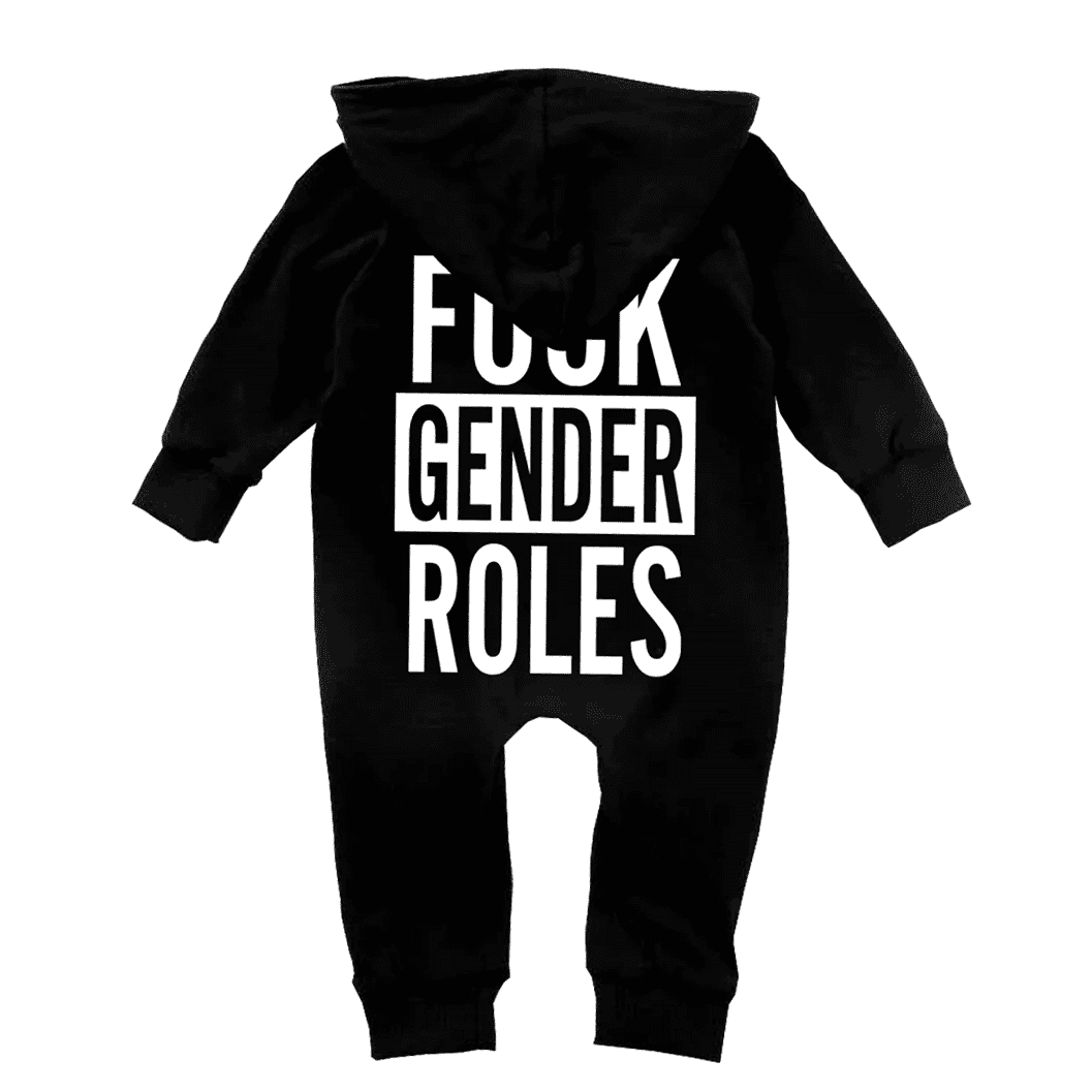 Pelele sudadera para bebé "Fxck gender roles"